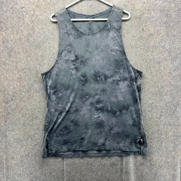 Lululemon Fundamental Tank Mens XL Gray Tie Dye Pima Cotton Sleeveless Shirt - Picture 1 of 9